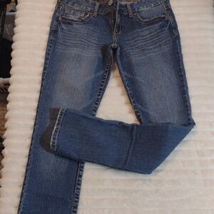 Aeropostale Bayla Skinny Jeans Women 5/6 Regular Whiskering Medium Wash